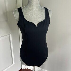 Abercrombie & Fitch Heart Shaped Tank Bodysuit Black Size L NWOT